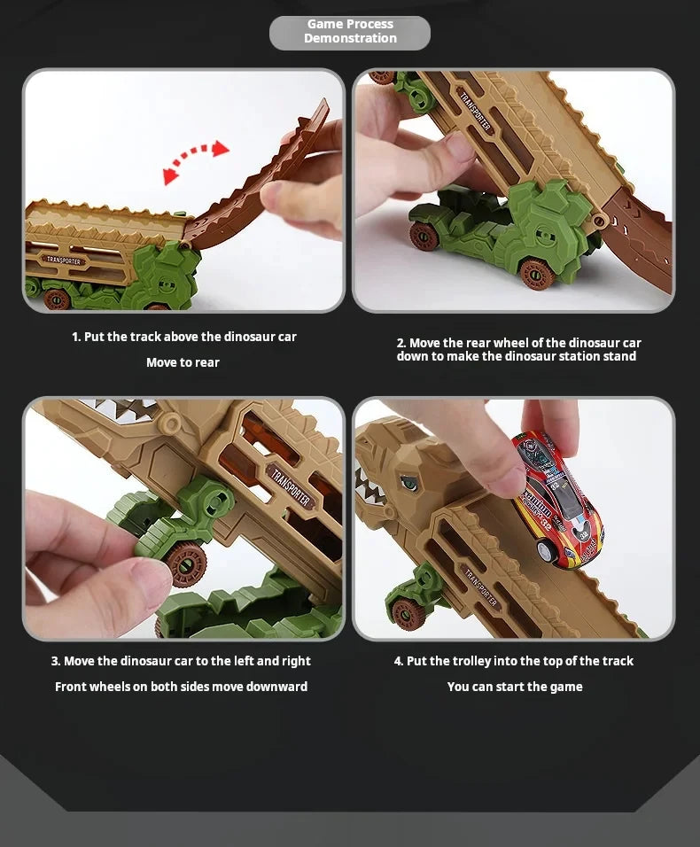 Transforming Vehicle Toy with Foldable Race Track