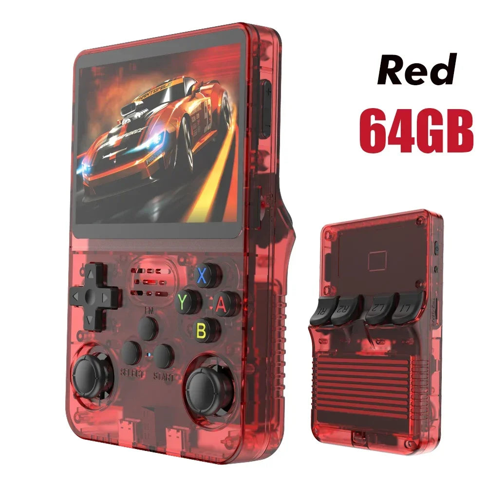 128GB R36S Handheld Retro Game Console – Open Source Linux System, 3.5" IPS Screen, Portable Pocket Gaming Player, Orange