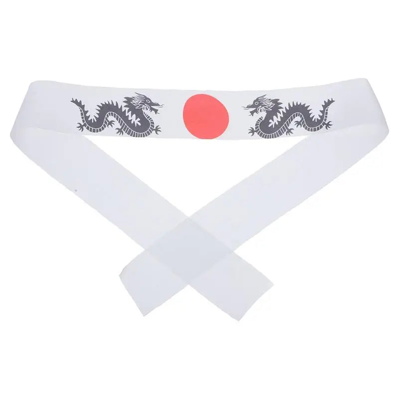 1pc Japanese Ninja Headband Japanese Sushi Chef Head Band Karate Headband Breathable Chef Headband Polyester 92x4.6cm