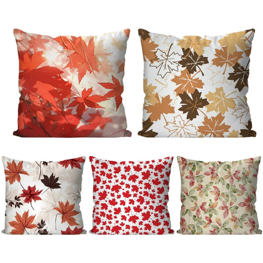 1pc Autumn Maple Leaf Decoration Pillow Case Square Pillow Bedroom Sofa Leisure ComfortCar Living Room Home Decoration 40X40