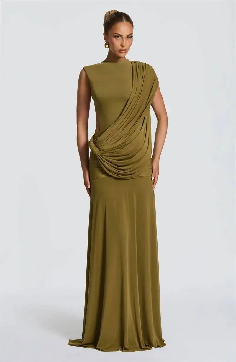 Mozision High Neck Backless Mermaid Maxi Dress