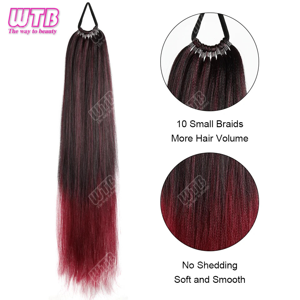24-Inch Synthetic Braided Wig – Corn Perm Curly Ponytail, Lightweight & Natural Look for Daily Wear
