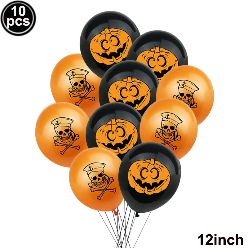 Halloween 12-Inch Latex Balloons for Spooky Party Decorations