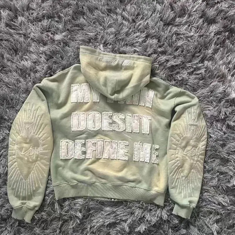 Korean Fashion Printed Short Hoodie – Versatile Zip-Up Cardigan Jacket for Men
