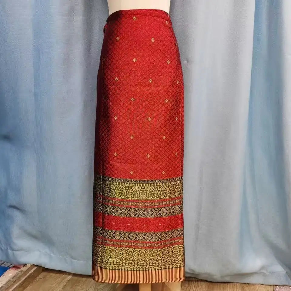 Women’s Thai Traditional Clothing Set (2-Piece) – Dai Minority Ethnic Dress, Retro National Costume for Dance, Cultural Events & Photoshoots