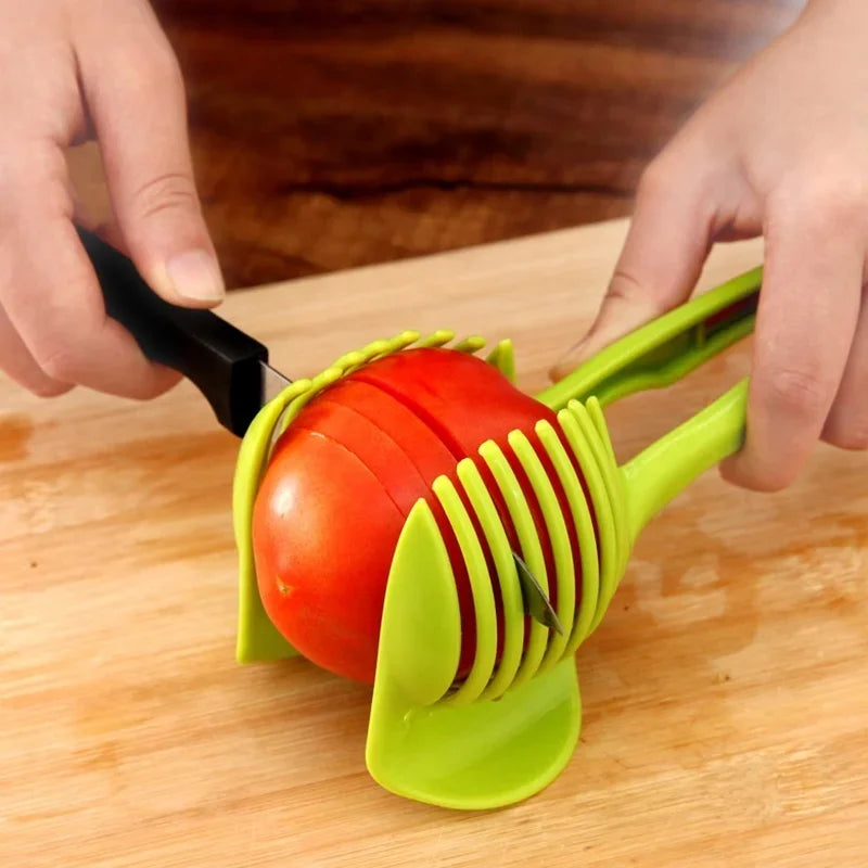 Galavilly Handheld Tomato and Lemon Slicing Guide, Fruit and Vegetable Holding Clip for Kitchen Food Prep