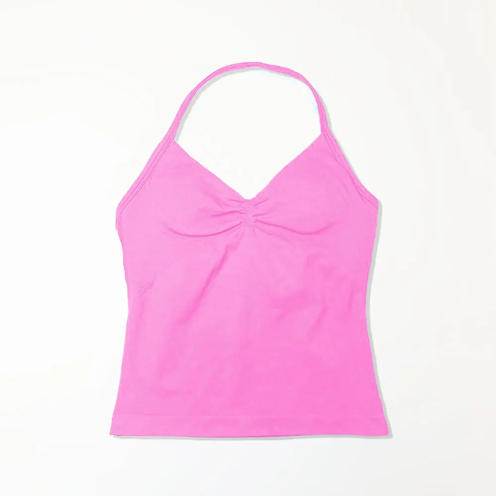 Women's Seamless Longline Yoga Tank Top with Removable Pads