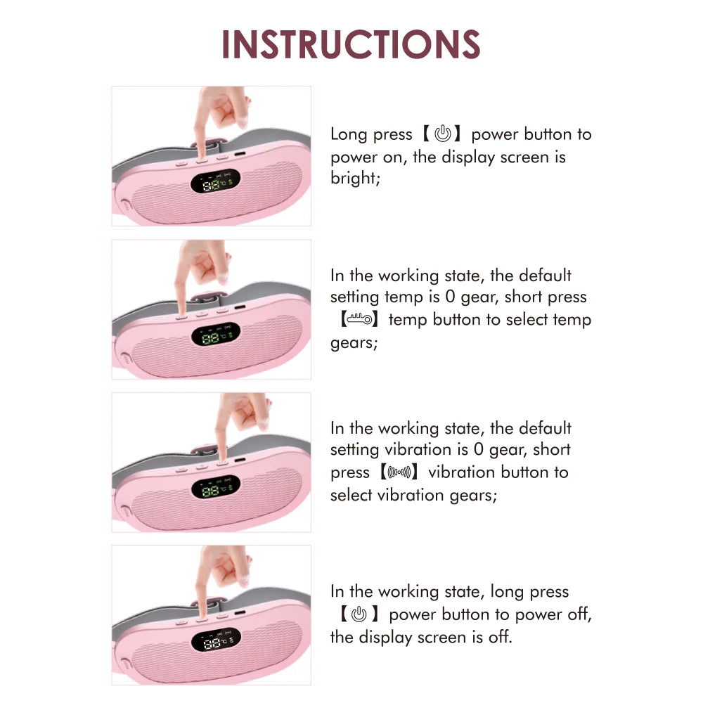 Electric Heating Pad & Menstrual Cramp Massager Belt – Vibration & Heat Therapy for Period Pain Relief