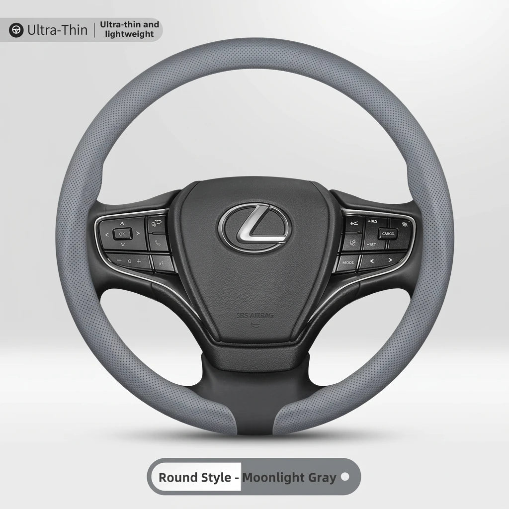 Textured Faux Leather Car Steering Wheel Cover, 38 cm