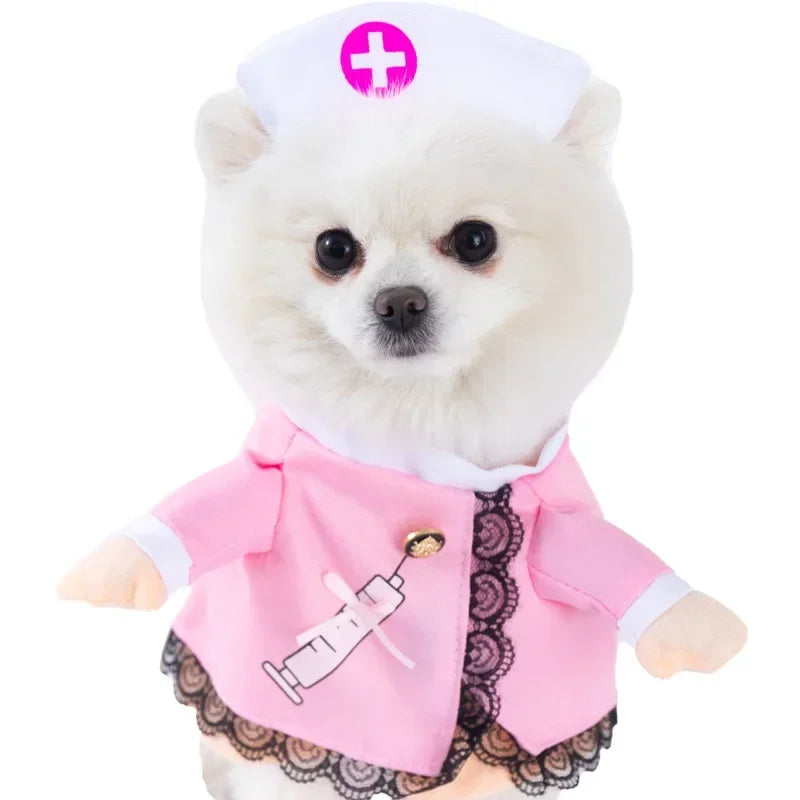 Halloween Stuffed-Body Pet Costume with Wig Hat