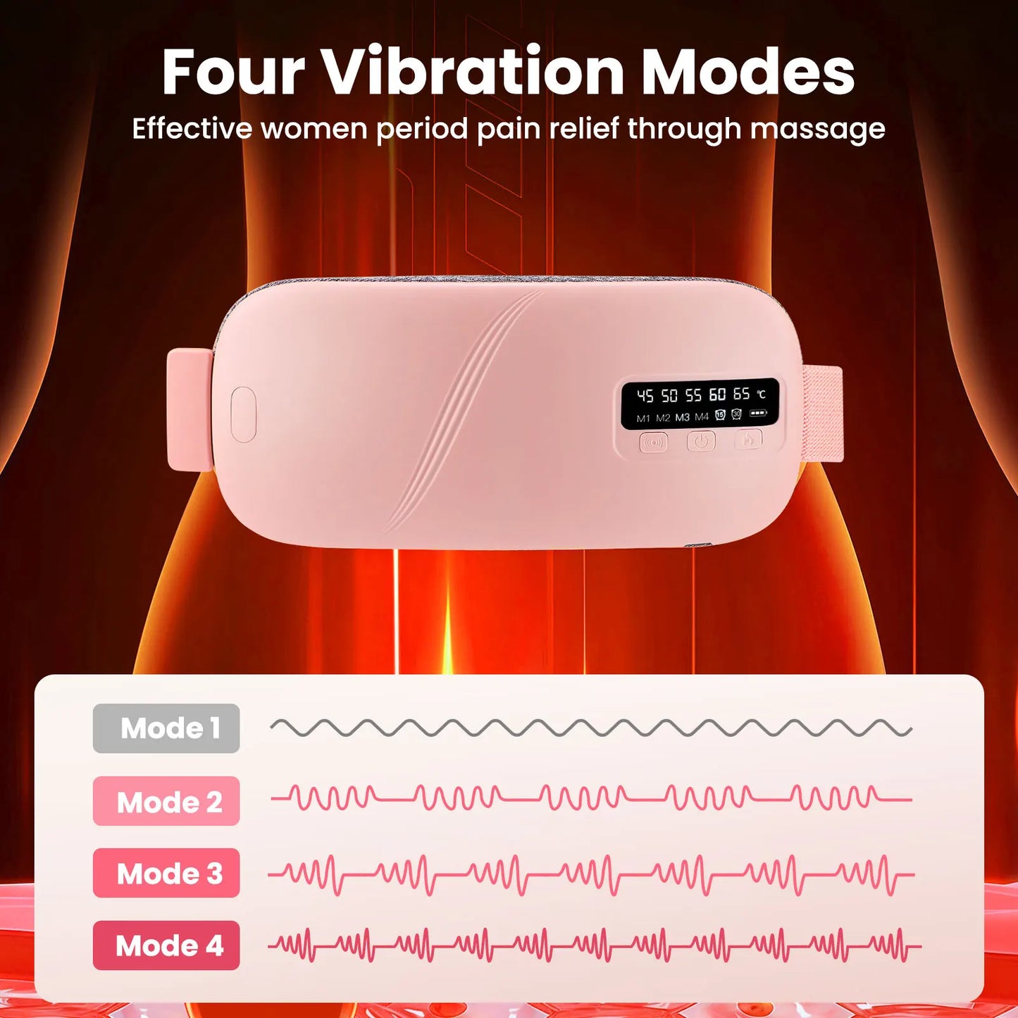 Electric Heating Pad & Menstrual Cramp Massager Belt – Vibration & Heat Therapy for Period Pain Relief