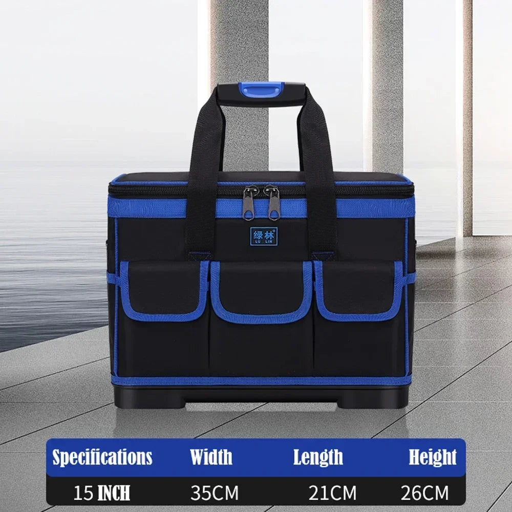 Large Oxford Cloth Tool Bag, Thickened Heavy-Duty Multi-Functional Tool Organizer for Electricians, Carpenters & Repairs