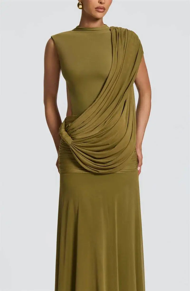 Mozision High Neck Backless Mermaid Maxi Dress