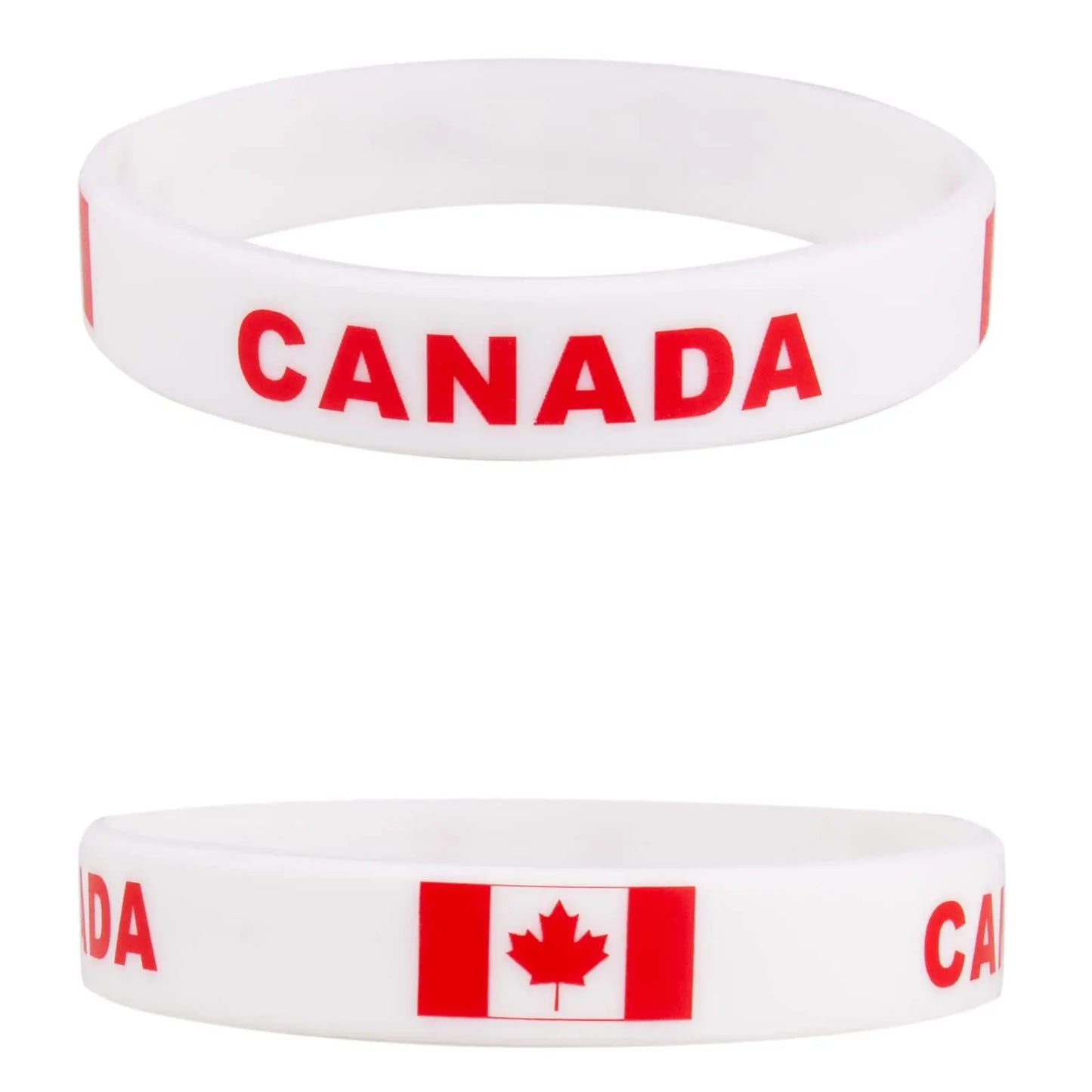 2pcs Canada Flag Silicone Bracelets Sport Game Wristbands Canadian Wrist Strap for Men Women Rubber Band Fashion Accessories