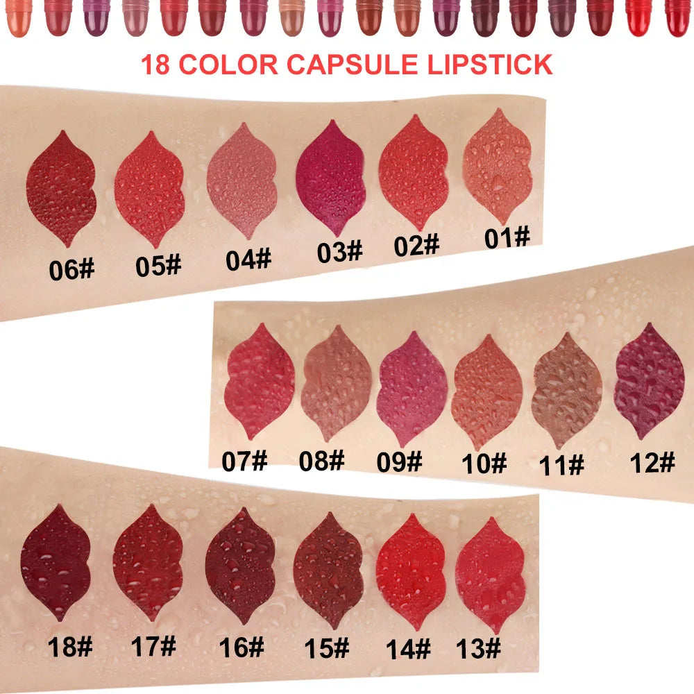 18-Piece Velvet Matte Lipstick Set – Long-Lasting, Waterproof Mini Lipsticks for Everyday Use & Gifting
