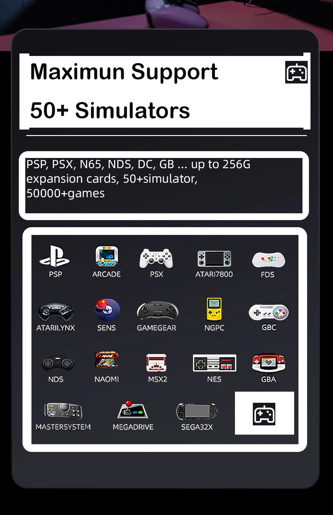 GD30 4K Retro Game Stick, 64GB Built-In Games, Wireless 2.4G Classic Video Game Console with Dual Controllers