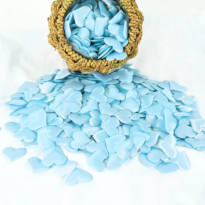 100/200 pcs Artificial Love Heart Petals – Satin & Sponge Confetti for Valentine’s Day, Wedding, Party, Table and Bed Decorations