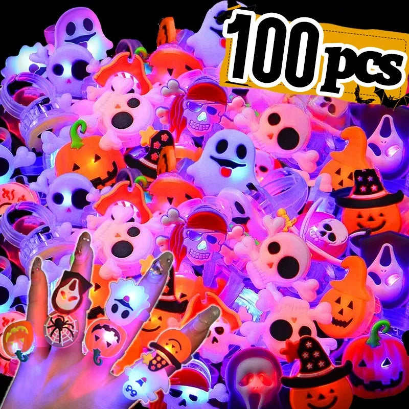Halloween LED Flashing Rings Party Pack