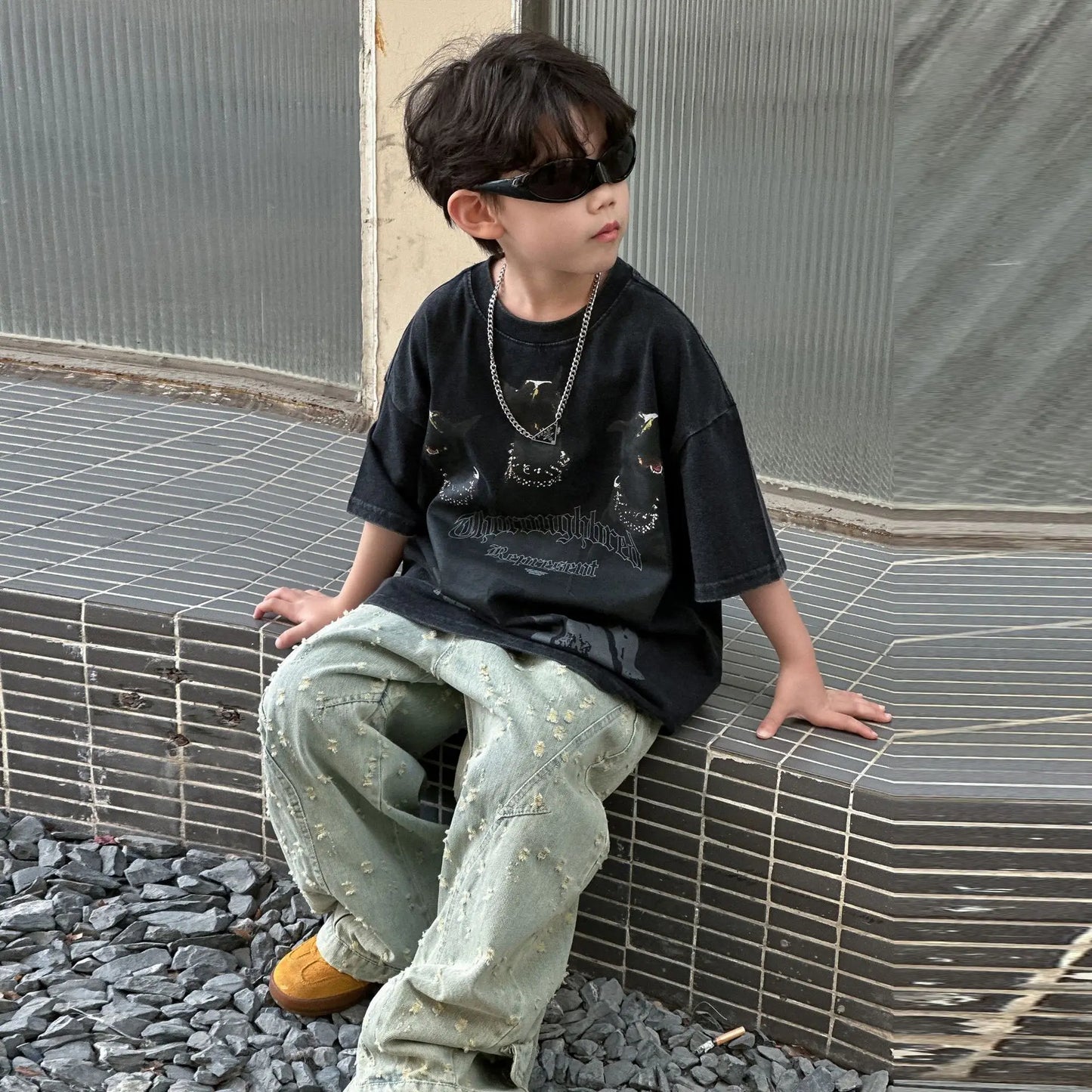 Boys Stylish Casual Jeans Trousers – Spring Solid Color Loose Fit Kids Pants