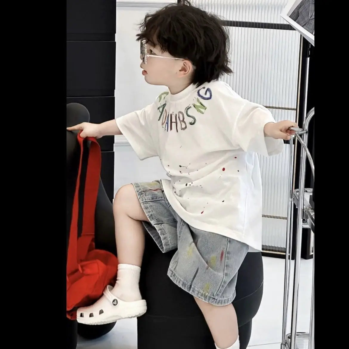 2025 New Baby Boys Summer Sportswear.Suit Children Streetwear kid Boy Short Sleeve T Shirt + Denim Shorts 2PCS Set Outfits 2-10Y