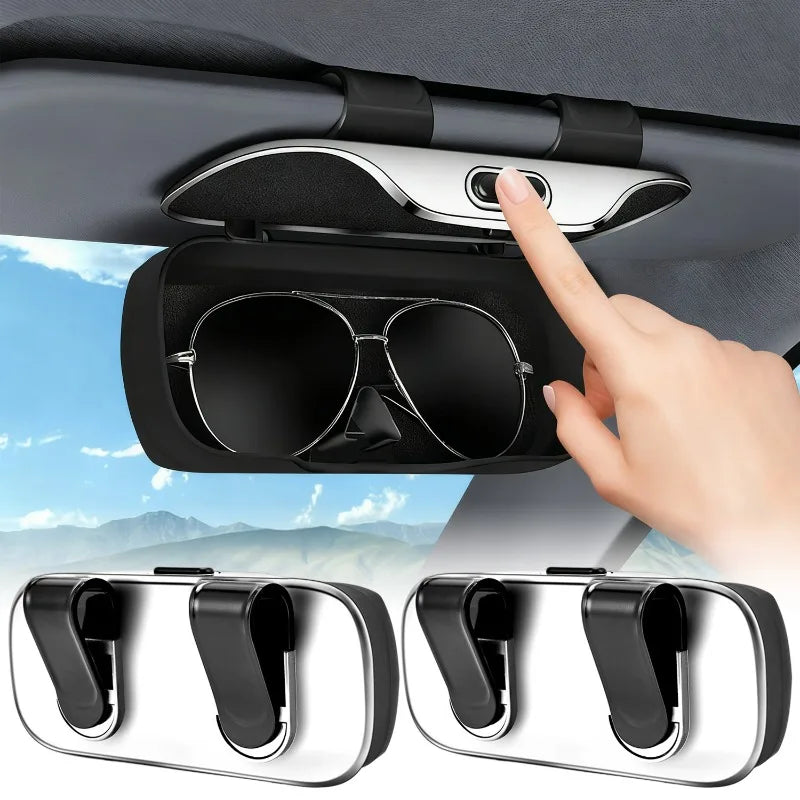 Portable Car Sunglasses Holder – Glasses Case for Sun Visor, Driving Accessories