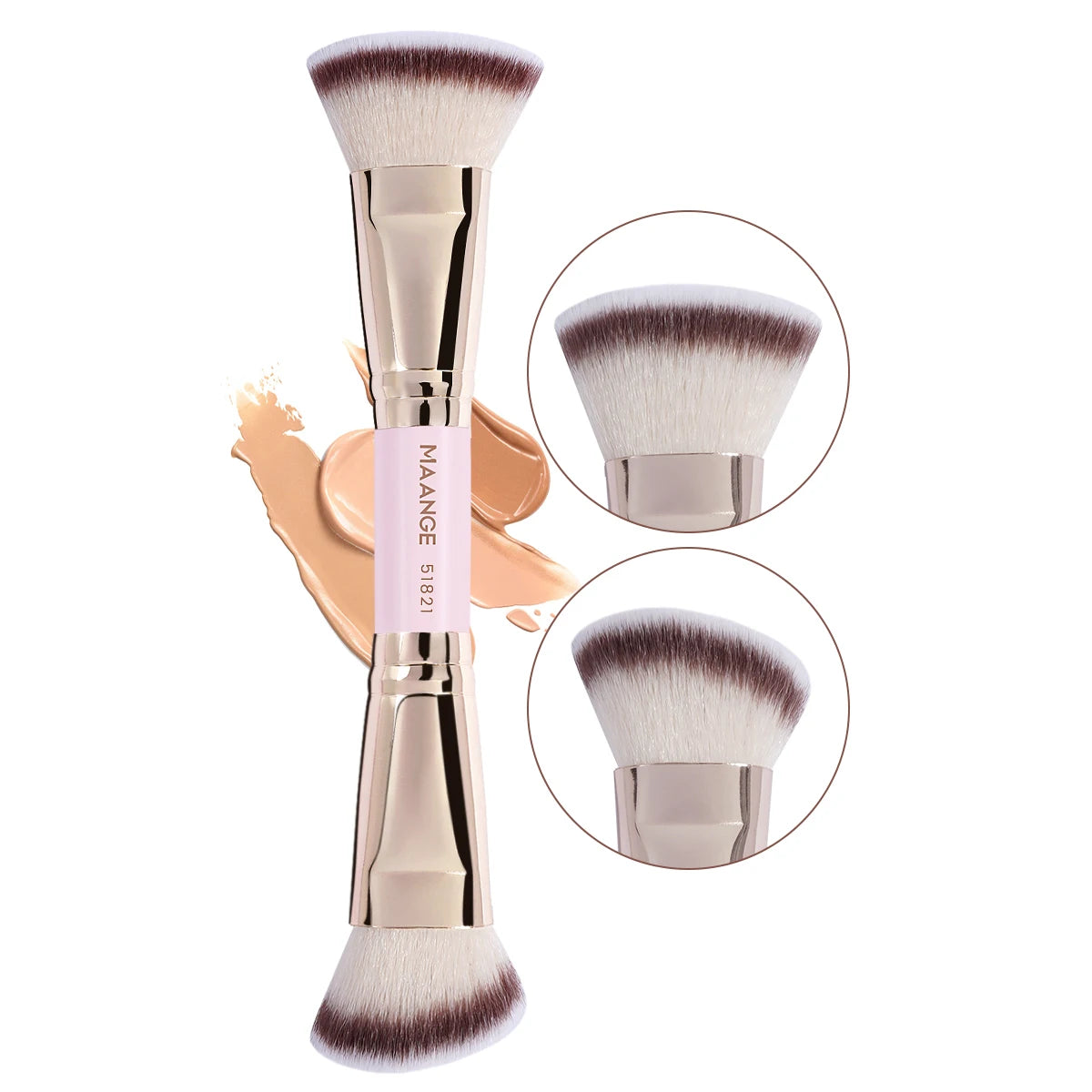 2PCS Foundation Brush Set – Liquid, Cream & Powder Makeup Brushes for Blending, Buffing, Contour & Concealer