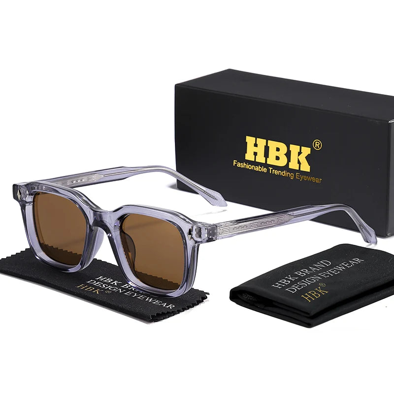 Square UV400 Sunglasses with Vintage Temple Tips — Unisex Fashion Eyewear