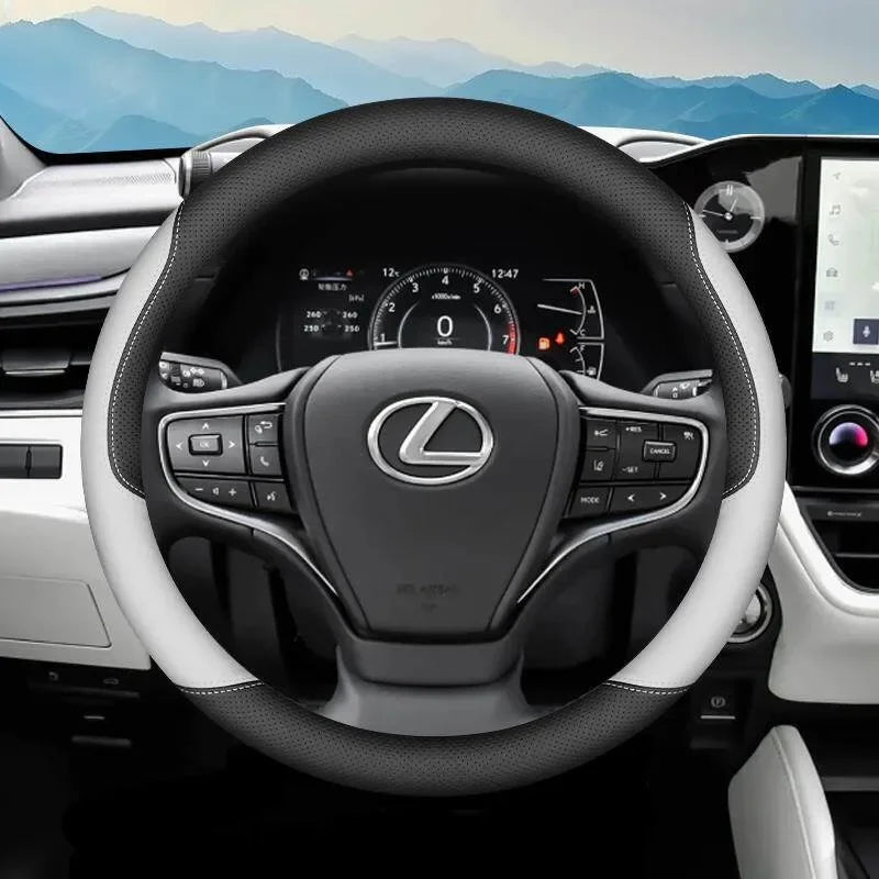 Faux Leather Steering Wheel Cover for 37–38 cm Wheels