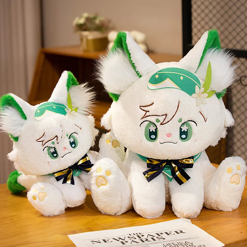 Adorable 42CM Genshin-Inspired Cat Plush – Kazuha, Scaramouche & Xiao | Soft Anime Pillow Toy for Fans & Gift Giving