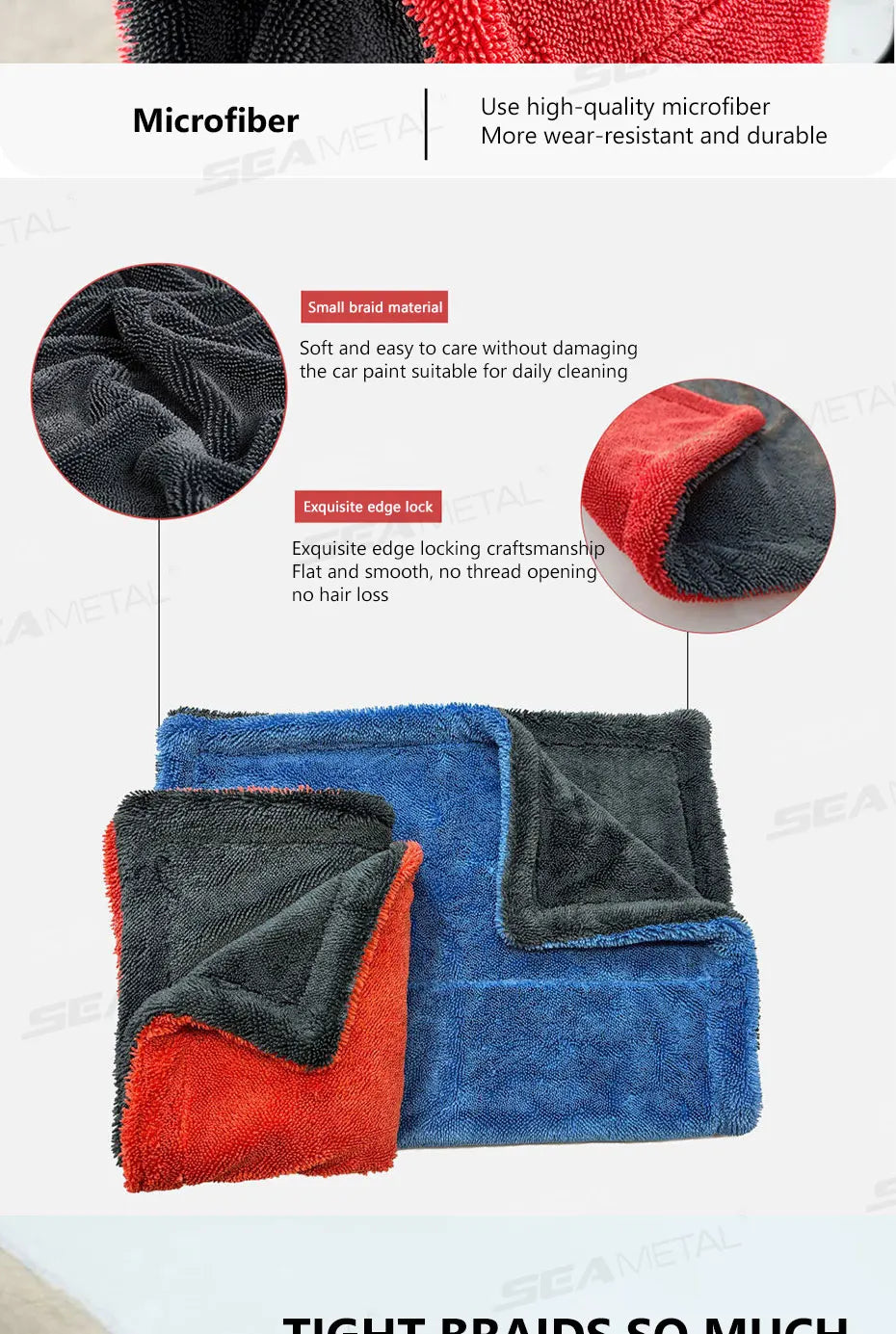 Heavy-Duty Microfiber Car Drying Towel 1200 GSM