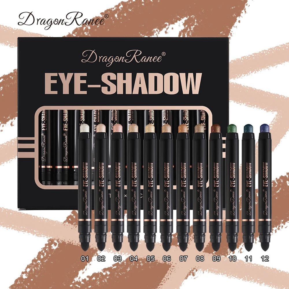 12-Piece Eyeshadow Pen Set – Pearlescent Shimmer, Silky Smooth, Smudge-Resistant, Long-Lasting Eye Makeup Kit