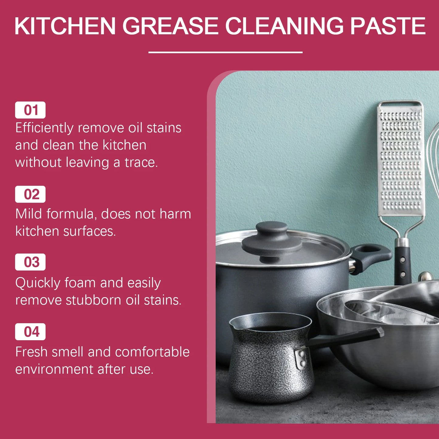 Heavy-Duty Oil Cleaning Cream – 100g Powerful Cookware & Kitchen Cleaner