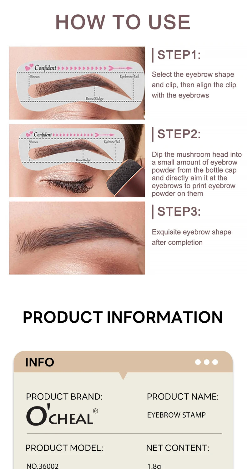 O'CHEAL Eyebrow Stamp Powder and Hairline Touch-Up Kit