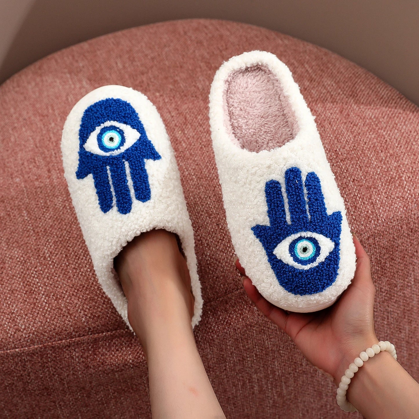 Winter Fur Slippers – Cozy Non-Slip Indoor Home Shoes with Thick Velvet Sole