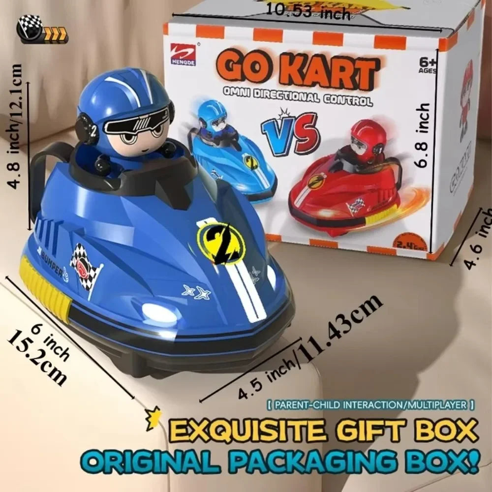 RC Battle Bumper Car Set with Music – 2-Pack Remote Control Bumper Cars with Lights