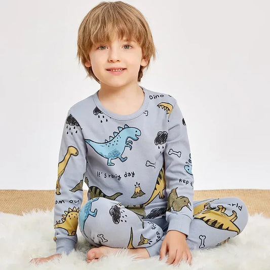 Kids Pajamas Set, 100% Cotton Soft Long Sleeve Sleepwear for Toddlers & Children Ages 2–13, Astronaut Print