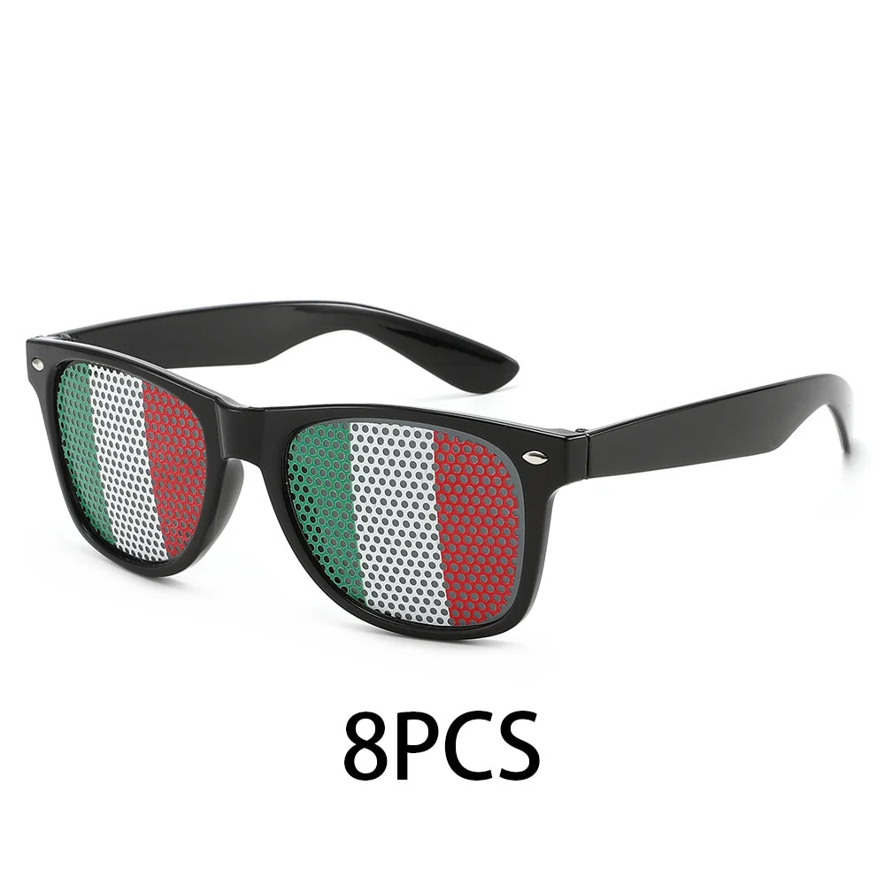 8PCS HD Vision Flag Sunglasses – Football Fan Sports Party Eyewear
