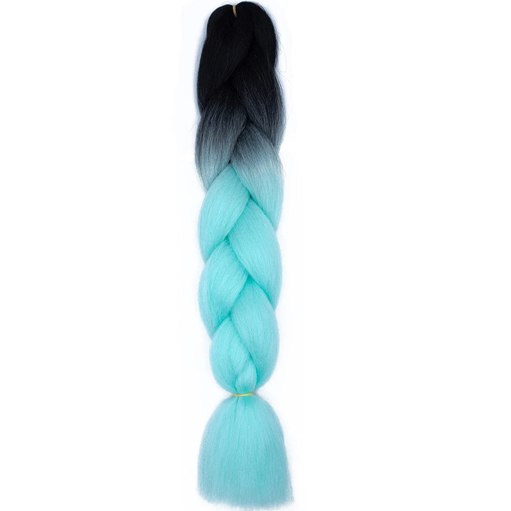 GlowStrands 24” Jumbo Braids for Kids & Adults – Ombre Kanekalon Hair Extensions, Easy Styling & Natural Feel