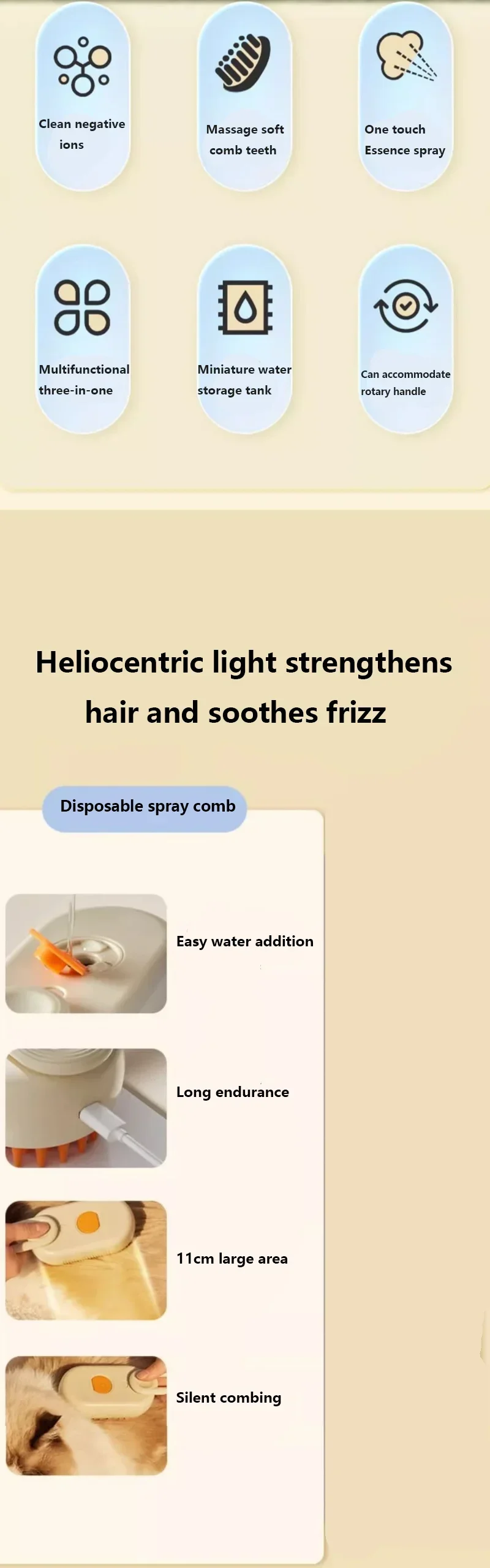 Pet Mist Grooming Brush for Cats and Dogs