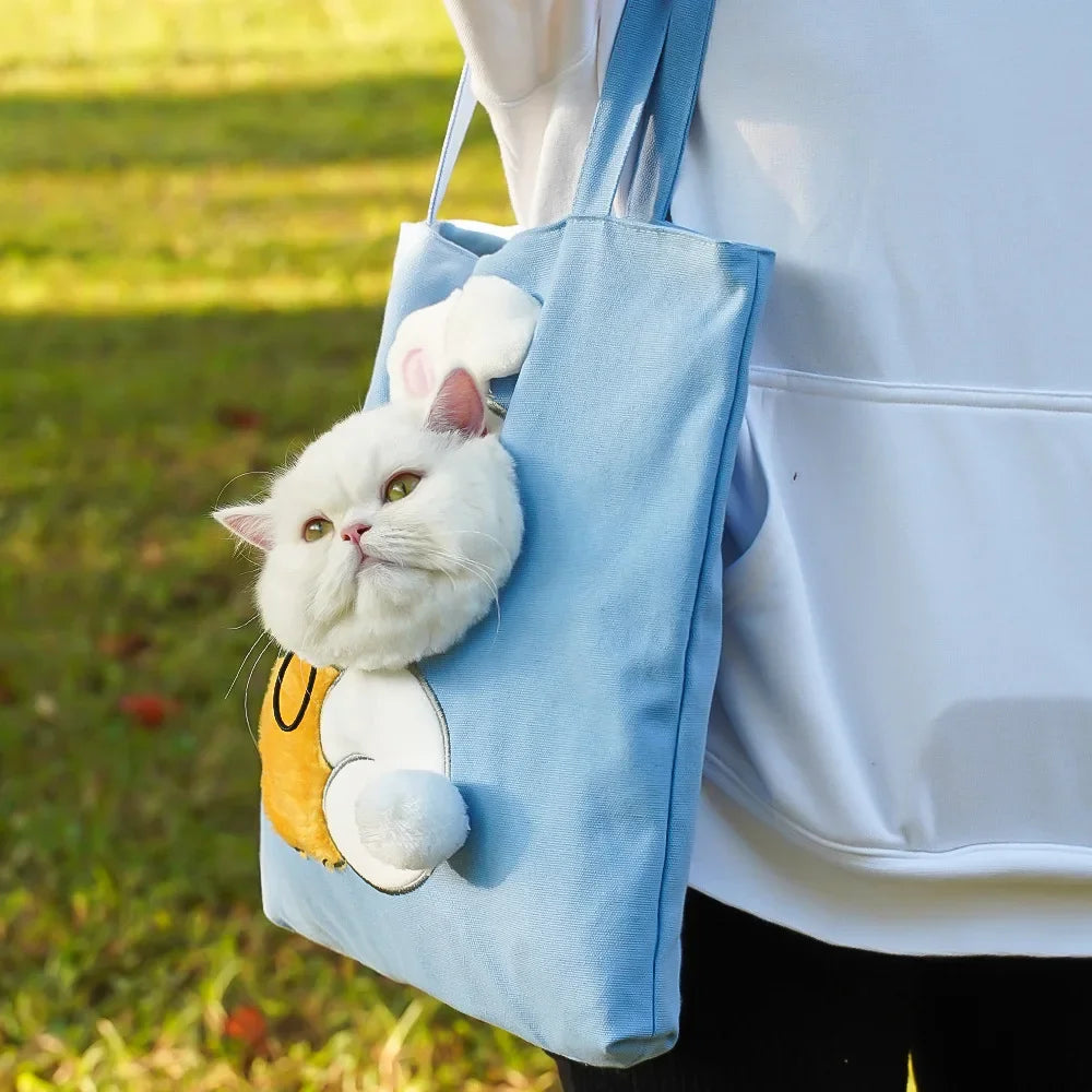 Pet Canvas Shoulder Bag Lion shaped Cat Tote Bag Comfortable Pet Tote Bag Shoulder Bag Portable Outdoor Cat Tote Bag