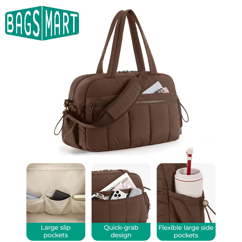 Women’s Travel Duffle Bag with Wet Pocket – Lightweight Water-Resistant Weekender & Gym Carry-On Bag