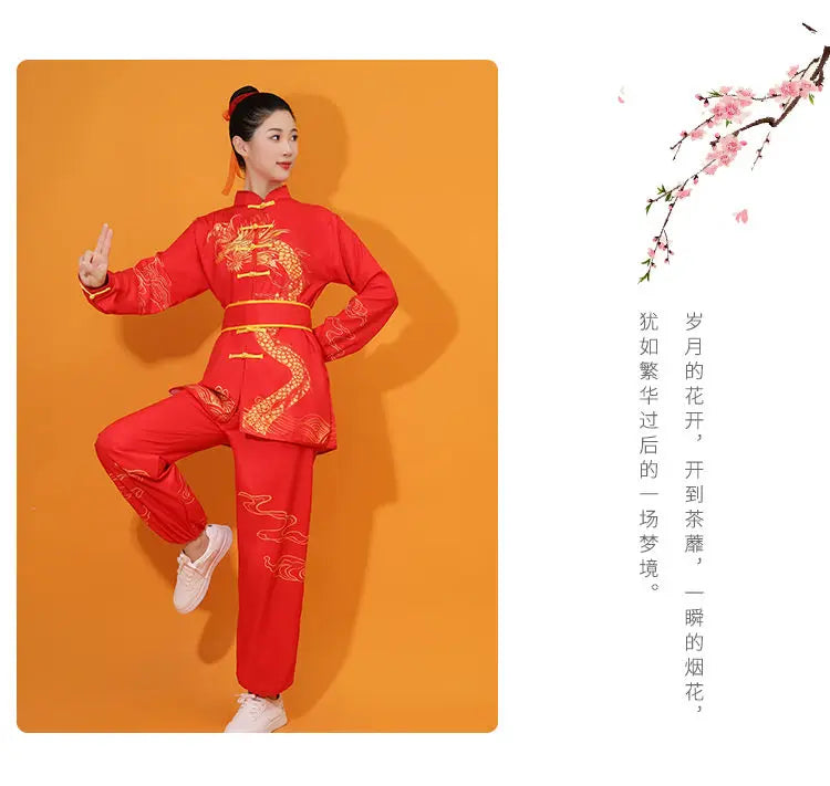 2025 festival performance martial arts clothes dragon and lion dance drum training costume new classic kungfu exercise tracksuit