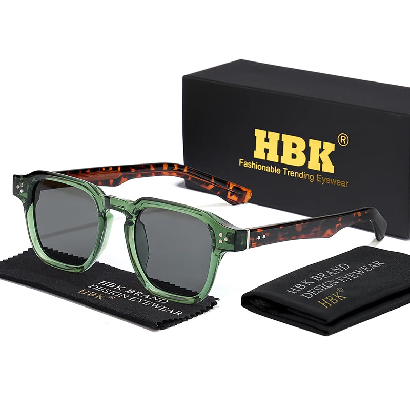 HBK Square Gradient Sunglasses — UV400 Vintage Style for Men