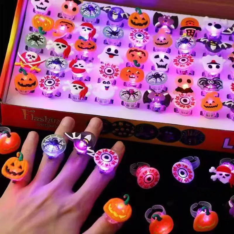 Halloween LED Flashing Rings Party Pack