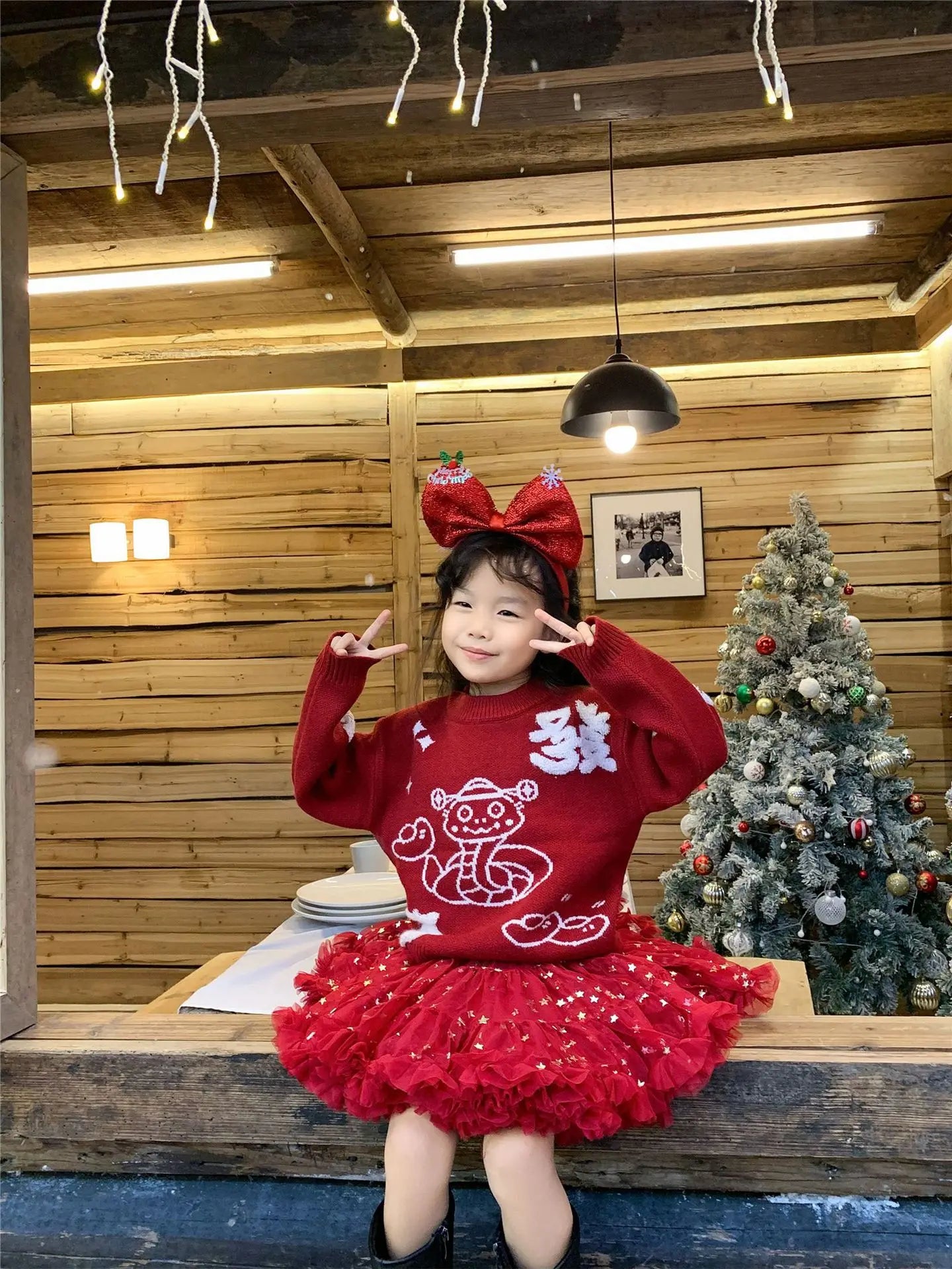 New Year Matching Family Red Chinese Sweater Father Mother and Daughter Son Snake Knit Jumper Infant Baby Knit Romper