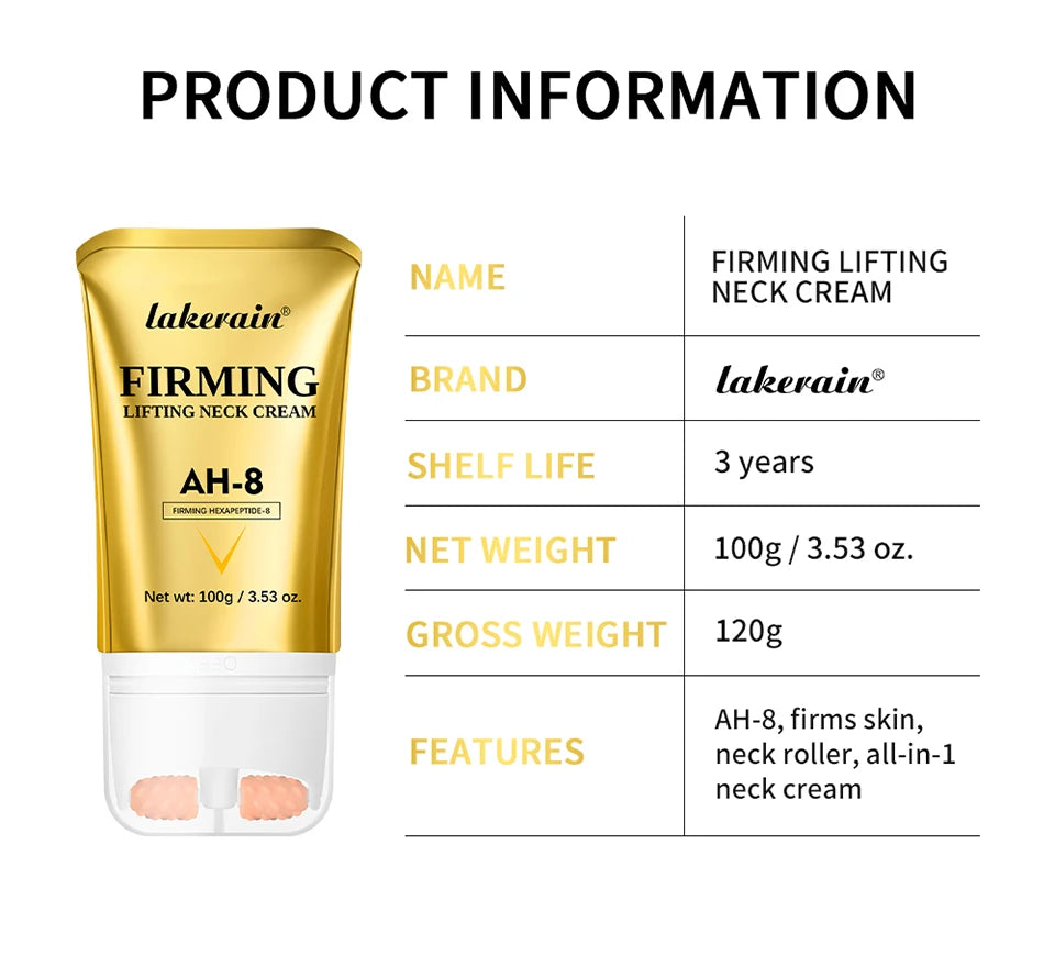 AH-8 Moisturizing Neck Cream, Firming Care for the Appearance of Crepey Skin, Hydrating Daily Skincare