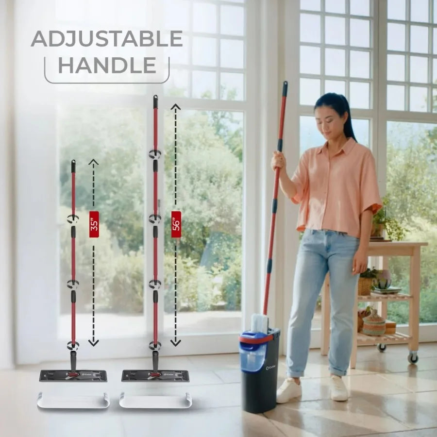 O-Cedar H2pro Flat Mop System – Dual-Tank Design Separates Clean & Dirty Water, Compact Cleaning Mop