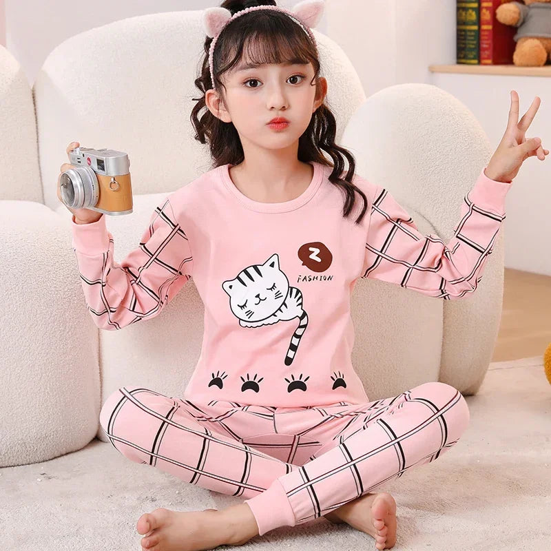 Kids Pajamas Set, 100% Cotton Soft Long Sleeve Sleepwear for Toddlers & Children Ages 2–13, Astronaut Print