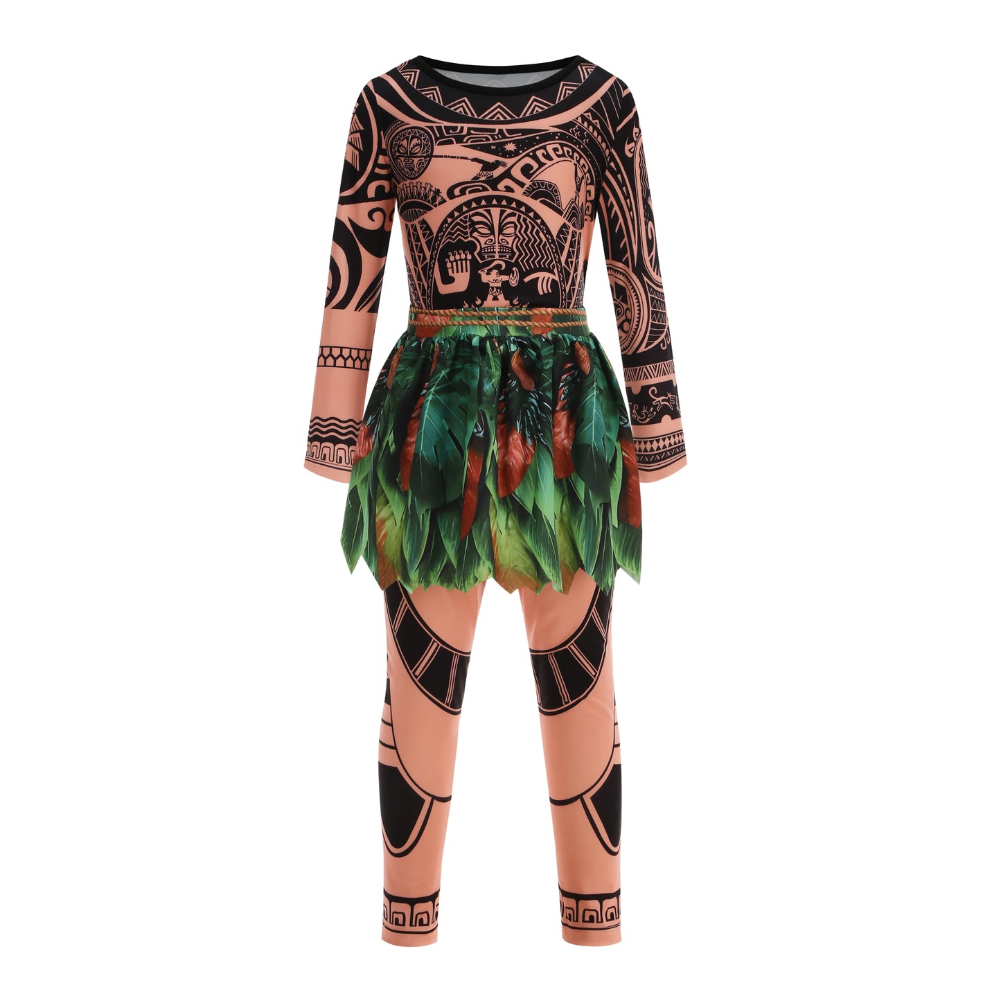 Kids Polynesian Demi God Tattoo Print Costume Pants Set