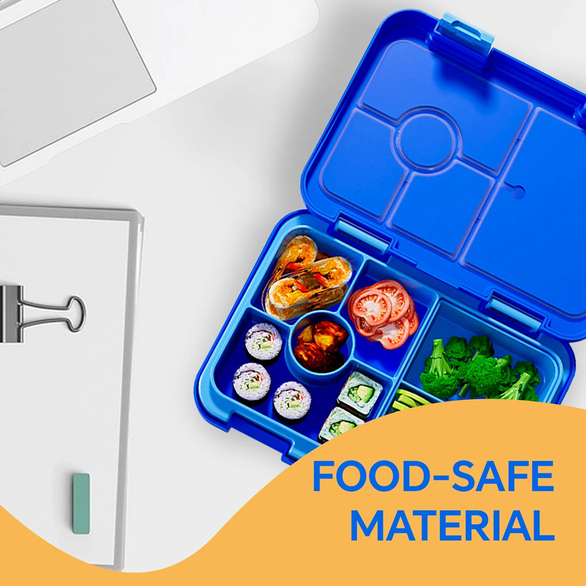 Cartoon Printed Microwavable Bento Lunch Box with 5 Compartments